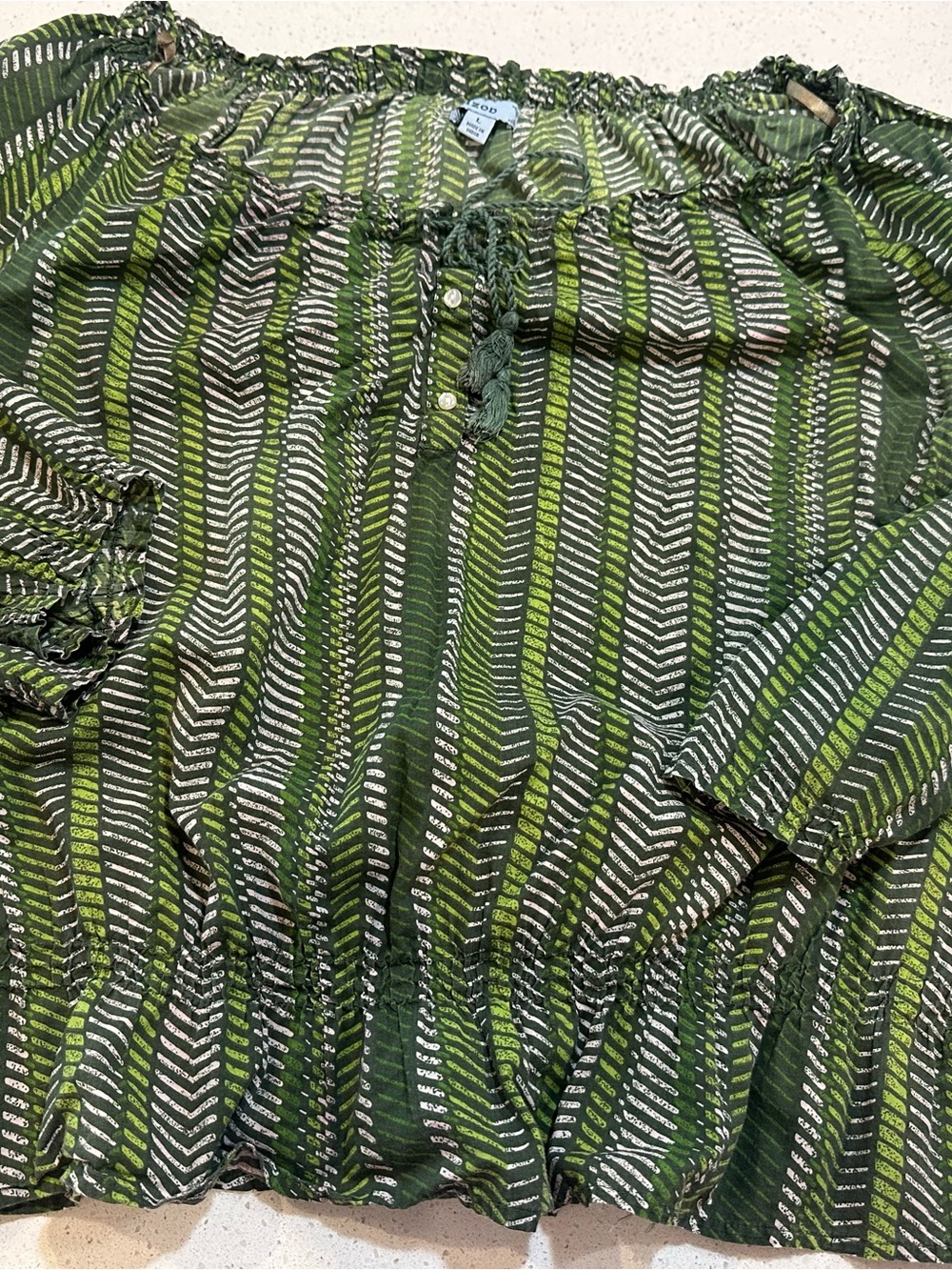🩵$5 Izod Green Boat Neck Blouse size large - Picture 4 of 9